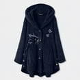 thumbnail image 1 of Women's Hooded Sweatshirt Long Sleeve Cat Ear Hoodies Pullover Fleece Button Sweater Winter Warm Fluffy Cardigan Outwear,Fleece Pullover Women 2023, 1 of 8