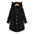 thumbnail image 1 of Women's Hooded Sweatshirt Long Sleeve Cat Ear Hoodies Pullover Fleece Button Sweater Winter Warm Fluffy Cardigan Outwear,Fleece Pullover Women 2024, 1 of 6
