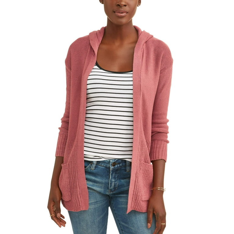 Women s Hooded Two Pocket Cardigan Walmart