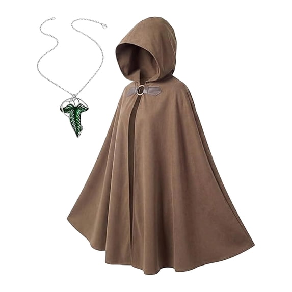 Women's Hooded Velvet Cloak Renaissance Medieval Buckle Costume Gothic Witch Halloween Party Cape