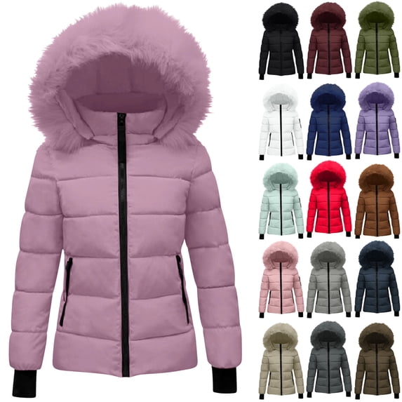 Women's Hooded Warm Winter Coat Quilted Thicken Puffer Jacket Winter Cotton Jacket with Hood Waist Plush Overcome Outer Coat Outdoor Skiing Snowboarding Coat