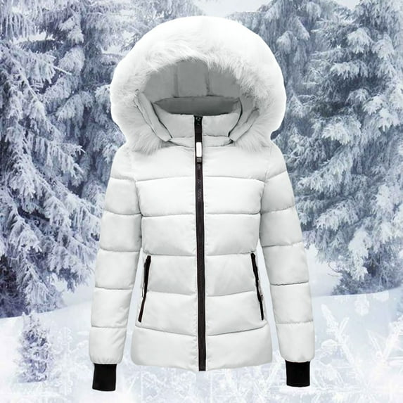 Women's Hooded Warm Winter Coat Quilted Thicken Puffer Jacket Winter Cotton Jacket With Hood Waist Plush Overcome Outer Coat Outdoor Skiing Snowboarding Coat