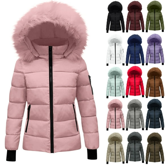 Women's Hooded Warm Winter Coat Quilted Thicken Puffer Jacket Winter Cotton Jacket with Hood Waist Plush Overcome Outer Coat Outdoor Skiing Snowboarding Coat