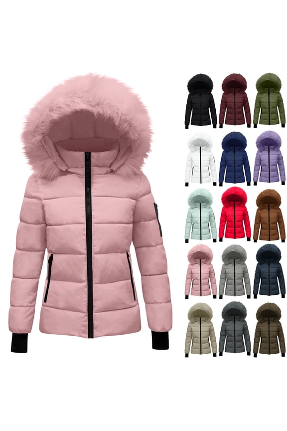 Women's Hooded Warm Winter Coat Quilted Thicken Puffer Jacket Winter Cotton Jacket with Hood Waist Plush Overcome Outer Coat Outdoor Skiing Snowboarding Coat