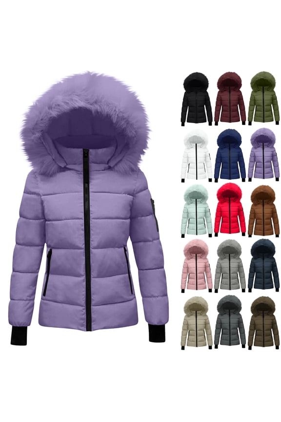 Women's Hooded Warm Winter Coat Quilted Thicken Puffer Jacket Winter Cotton Jacket with Hood Waist Plush Overcome Outer Coat Outdoor Skiing Snowboarding Coat