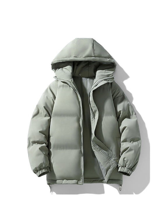 Women's Hooded Zip-Up Parka with Double Pockets - Casual Long Sleeve Solid Color Blouse Jacket for Fall Travel, Weekend Errands, and Outdoor Strolls