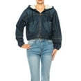 thumbnail image 1 of FashionStream Women's Hooded Denim Jacket, Blue Casual Relaxed Fit, 1 of 6