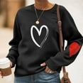 thumbnail image 1 of Women's Hoodie Ndbuld Fashion Women's Print Casual Long Sleeve Round Neck Ladies Loose Sweatshirt Tops Blouse Black M, 1 of 5