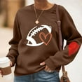 thumbnail image 1 of Women's Hoodie Ndbuld Fashion Women's Print Casual Long Sleeve Round Neck Ladies Loose Sweatshirt Tops Blouse Brown M, 1 of 5