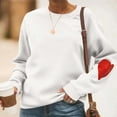 thumbnail image 1 of Women's Hoodie Ndbuld Fashion Women's Print Casual Long Sleeve Round Neck Ladies Loose Sweatshirt Tops Blouse White S, 1 of 5