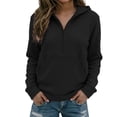 thumbnail image 1 of Women's Hoodie Oversized Half Zip Hoodie â Long Sleeves Trendy Pullover with Hood, Cozy Casual Athletic Top for Fall Winter Fashion Outerwear Comfort, 1 of 4