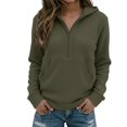 thumbnail image 1 of Women's Hoodie Oversized Half Zip Hoodie â Long Sleeves Trendy Pullover with Hood, Cozy Casual Athletic Top for Fall Winter Fashion Outerwear Comfort, 1 of 4