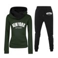 thumbnail image 1 of Women’s Hoodie And Pants Set With NY Print Long Sleeve Sportswear Tracksuit For Casual Wear And Exercise Formal Short Jacket Womens Jumpsuit for Wedding Guest Women Work Suit Set Two Piece for Women, 1 of 4