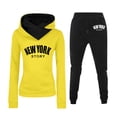 thumbnail image 1 of Women’s Hoodie And Pants Set With NY Print Long Sleeve Sportswear Tracksuit For Casual Wear And Exercise Formal Short Jacket Womens Jumpsuit for Wedding Guest Women Work Suit Set Two Piece for Women, 1 of 4