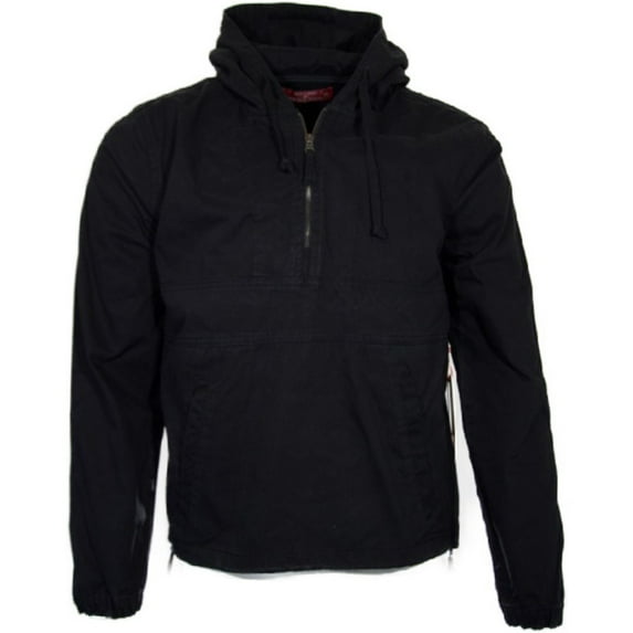 Women's Hoodie Premium Cotton Casual Half Zip Pullover Denim Jean Outerwear, Black, M