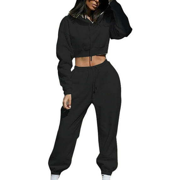 Women's Hoodie Set Hooded Long Sleeve Sports And Leisure Two Piece Set Women Suites for Work Womens plus Size Overalls Two Suit Misses Business Suits plus Size Pant Suits Pinstripe Women's Suits