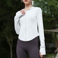 thumbnail image 1 of Women's Hoodie Sun Protection Hooded T-Shirt Quick Dry Summer UPF 50+ UV Protection Jacket Zip Pocket Ladies' Summer Protective Clothing Lightweight Breathable UPF50+ Sunscreen Coat White Free Size, 1 of 7