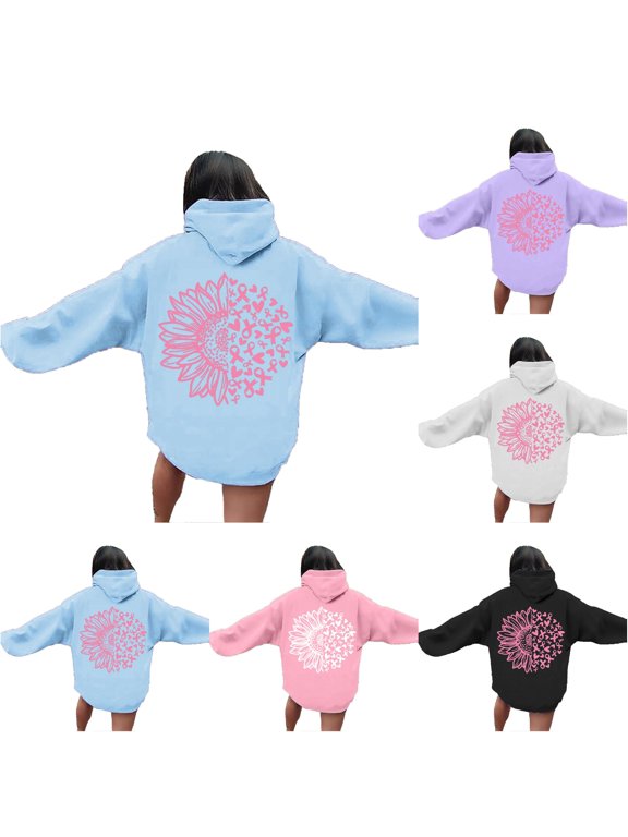 Women's Hoodie Sunflower Bow Graphic Hooded Long Sleeve Pullover Casual Streetwear Top