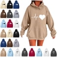 thumbnail image 1 of Women's Hoodie Sweatshirt Fall Fashion Casual Long Sleeve Loose Solid Color Hoodies Comfy Trendy Pullover Tops with Pockets Khaki#01 XXL, 1 of 5