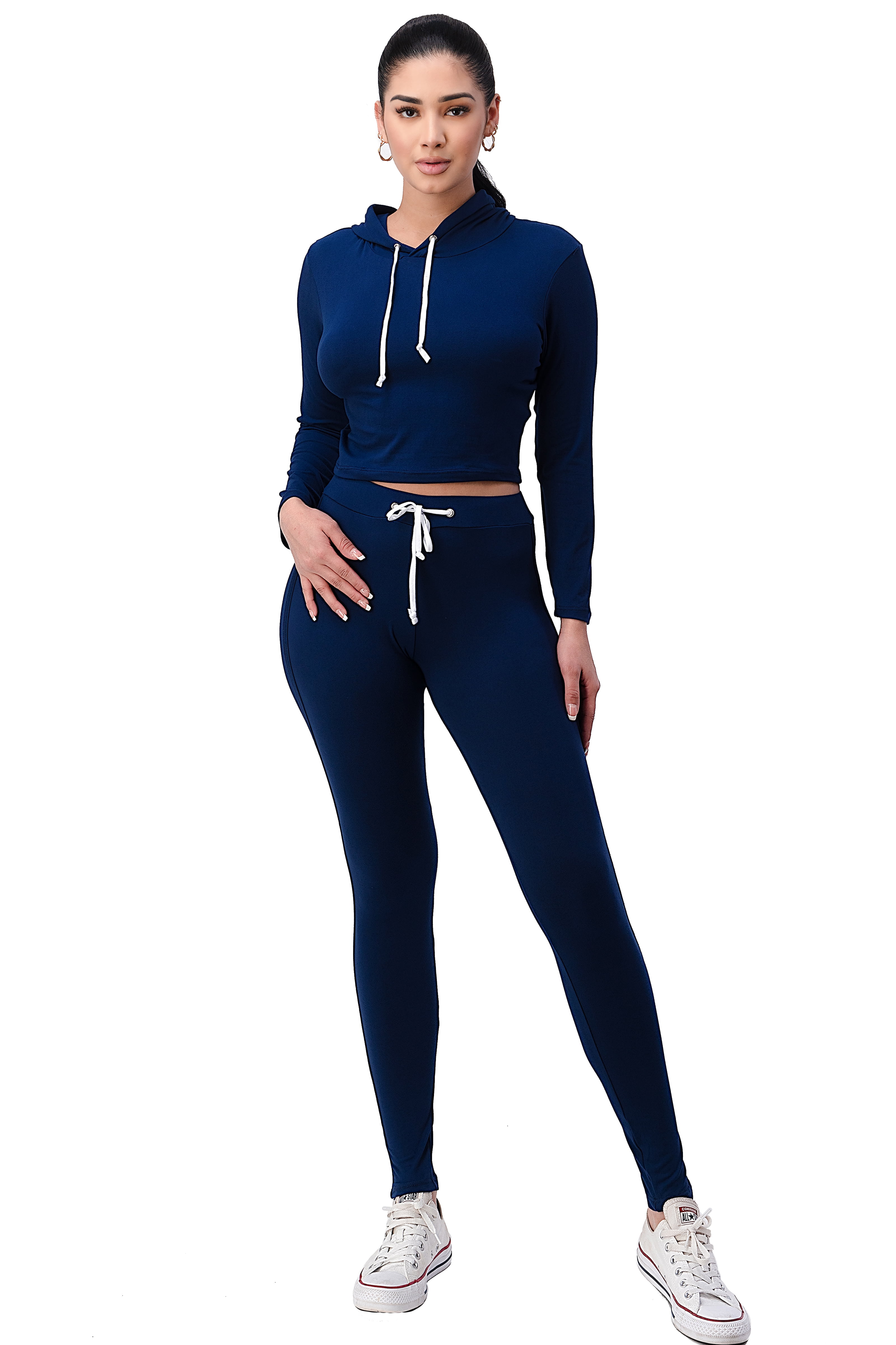 Women s Hoodie Top Legging Sweatshirt for Girls Tracksuit 2 Piece Set Matching Outfit Navy Blue XL Walmart