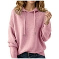 thumbnail image 1 of Women's Hoodie Warm Sweatshirt Loose Hooded Oversized Sweater Color:Pink Size:M, 1 of 4