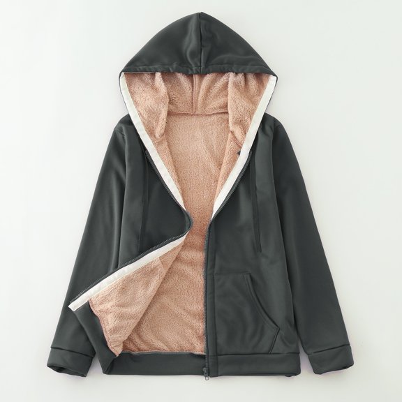 Women's Hoodie With Zip Jacket Warm Basic Hooded Jacket Causal Sweat Jacket With Hood Jacket Hooded Jacket plus Size Leather Jackets for Women 4x Womens Lapel Wool Coat plus Size Women Coat Coat