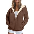 thumbnail image 1 of Women's Hoodie Zip Lined Fleece with Pockets Warm Zip-Up Coat, 1 of 19