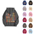 thumbnail image 1 of Women's Hoodie for Book Lovers 2025 Fall Winter Long Sleeve Preppy Y2K Graphic Hooded Sweatshirt Pullover Tops, 1 of 1
