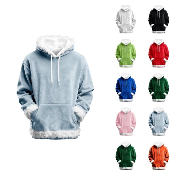 Women's Hoodie with Trim 2025 Fall Winter Long Sleeve Lined Pullover Hooded Sweatshirt with Pockets