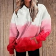 thumbnail image 1 of Women's Hoodies Casual Gradient Color Hooded Sweatshirt Fall Winter Long Sleeve Sweatshirt Loose Pullover Sweatshirts Tops, 1 of 3