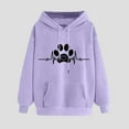 thumbnail image 1 of Women's Hoodies Casual Print Hooded Sweatshirt Fall Winter Drop Shoulder Sleeve Long Sleeve Sweatshirt Loose Pullover Sweatshirts Tops, 1 of 3