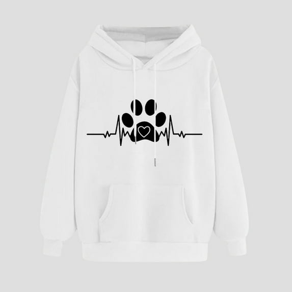 Women's Hoodies Casual Print Hooded Sweatshirt Fall Winter Drop Shoulder Sleeve Long Sleeve Sweatshirt Loose Pullover Sweatshirts Tops