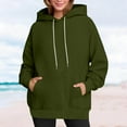 thumbnail image 1 of Women's Hoodies Casual Womens Jackets Long Loose Fit Tops Blouses Long Sleeves Crew Neck Casual Hoodies Fleeve Lined Tops Blouses Fall Winter Fashion Party Plus Size, 1 of 8