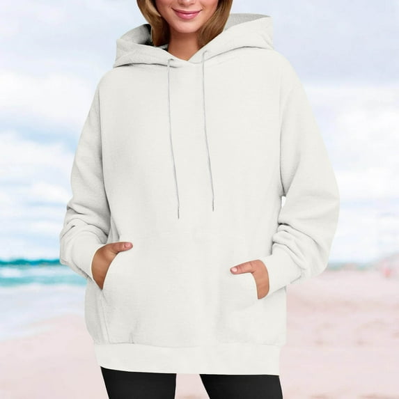 Women's Hoodies Casual Womens Jackets Long Loose Fit Tops Blouses Long Sleeves Crew Neck Casual Hoodies Fleeve Lined Tops Blouses Fall Winter Fashion Party Plus Size