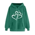 thumbnail image 1 of Women's Hoodies Classic Hearts Print Autumn Winter Fleece Hooded Sweatshirt Long Sleeve Hoodies with Drawstring Basic Casual Hoody Tops Comfortable Warm Pullover Loose Fit Outwear, 1 of 5