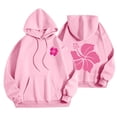 thumbnail image 1 of Women's Hoodies Cute Pink Flower Sweatshirt Aesthetic Preppy Casual Basic Hoodie Bow Knot Graphic Sweaters Oversized Hoody Long Sleeve Drawstring Pullover Tops Front Pocket, 1 of 5