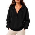 thumbnail image 1 of Women's Hoodies Fall Fashion Outfits Workout Sweatshirts Y2k Winter Zip Up Jackets Oversized Tops Black S, 1 of 7