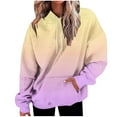 thumbnail image 1 of Women's Hoodies Fall Winter Casual Warm Gradient Print Hooded Sweatshirts Long Sleeved Outdoor Sport Running Sweatshirt Yellow S, 1 of 5