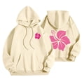 thumbnail image 1 of Women's Hoodies Lightweight Long Sleeve Sweatshirt with Pocket Jacket Cotton Fleece Pullover Oversized Hooded Sweatshirt Girl's Holiday Festival Athletic Wear #31 Beige M, 1 of 4