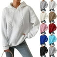 thumbnail image 1 of Women's Hoodies Long Sleeve Casual Solid Drawstring Hoodie Sweatshirts For Women Pullover, Jacquard Design Fall Winter Fashion with Soft Fabric for Cozy Wear,Light Blue,2XL, 1 of 6