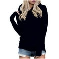 thumbnail image 1 of Women's Hoodies Long Sleeve Slim Fit Hooded Sweatshirt Fall Lightweight Soft Cozy Solid Color Pullover Blouse with Thumb Hole, 1 of 5