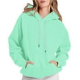 thumbnail image 1 of Women's Hoodies Oversized Hooded Sweatshirts Long Sleeve Comfy Outwears Casual Solid Color Basic Pullover Sweatshirt 2025 Fall Outfits Y2K Clothes, 1 of 7