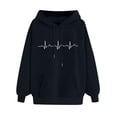 thumbnail image 1 of Women's Hoodies Pullover Graphic Funny Long Sleeve Sweatshirts Unisex Drawstring Winter Fashion Tops with Pocket(Black,M), 1 of 1