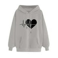 thumbnail image 1 of Women's Hoodies Pullover Graphic Funny Long Sleeve Sweatshirts Unisex Drawstring Winter Fashion Tops with Pocket(Gray,L), 1 of 5