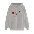 thumbnail image 1 of Women's Hoodies Pullover Graphic Funny Long Sleeve Sweatshirts Unisex Drawstring Winter Fashion Tops with Pocket(Gray,XL), 1 of 1