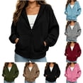 thumbnail image 1 of Women's Hoodies Pullover Sevevn Fashion Loose Long Sleeve Pullover Hoodie Sweatshirt Fleece Jacket Coat Essentials Hoodie, 1 of 6