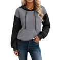 thumbnail image 1 of Women's Hoodies Quarter Zip Pullover Y2K Style Fit Women's Casual Loose Fit Long Sleeve Color Block Pocket Hoodie Sweatshirt For Daily Wear Spring Autumn Winter, 1 of 5