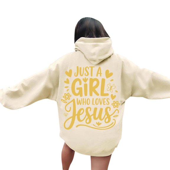 Women's Hoodies Sweatshirts Casual Graphic Print Pullover Hoodie for Everyday Comfort Spring Fall Fashion By Platform Competitors Beige L