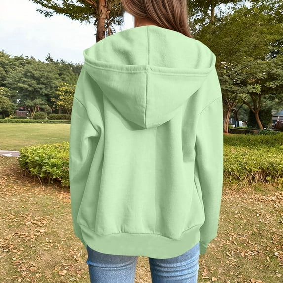 Women's Hoodies & Sweatshirts Casual Long Sleeve Pullover Hoodie Lightweight Comfortable Fashion Top For Everyday Wear Plain Sweatshirts Women Ladies V Neck Sweaters Peach Color Womens Sweater Long