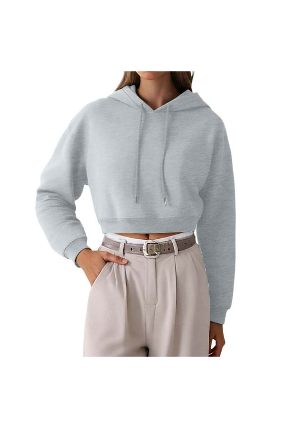 Women's Hoodies & Sweatshirts Casual Pullover Short Hoodie with Pockets and Drawstrings for Everyday Use in Spring Summer and Fall
